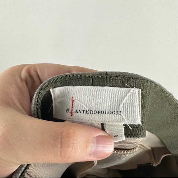 Anthropologie Green Gray Snake Print Pull On Skinny Zip Ankle Pants Size 27 - Picture 4 of 7